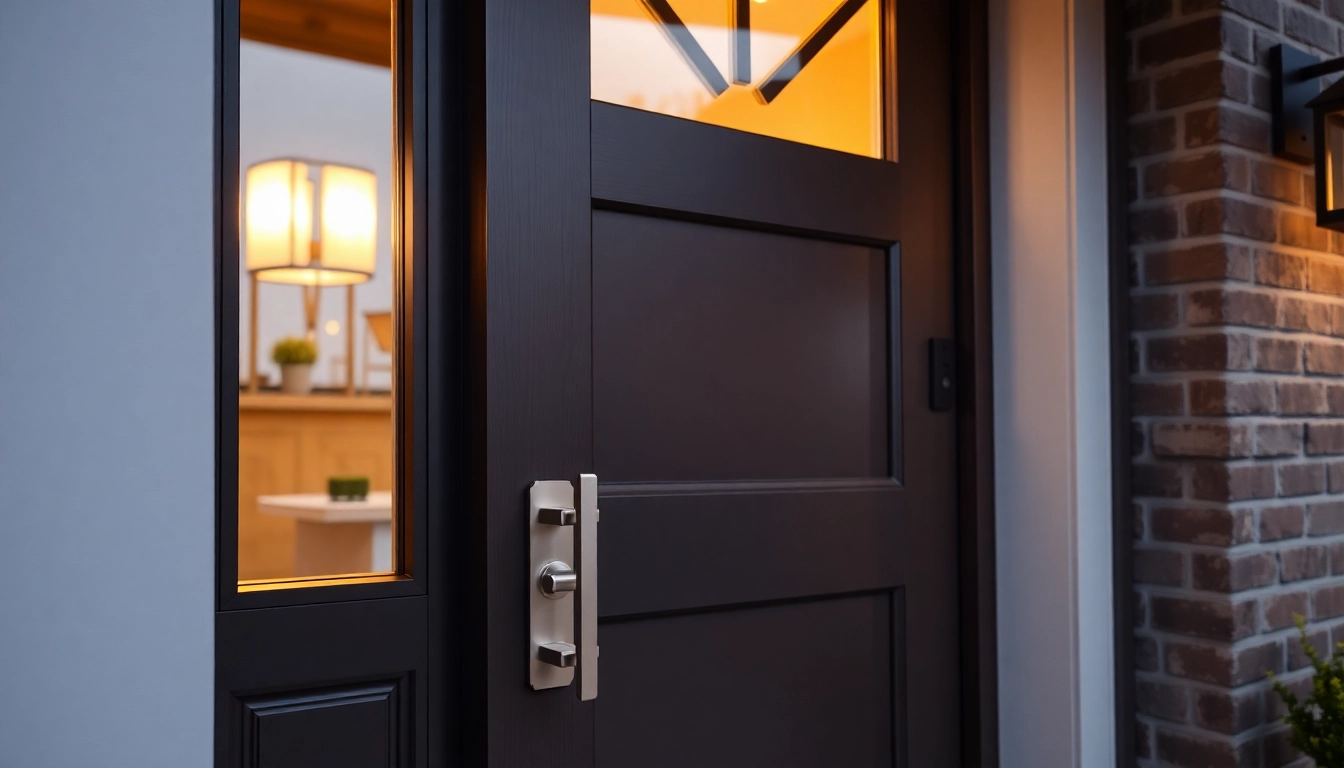 Front door replacement upgrade showing premium hardware and curb appeal in Indianapolis